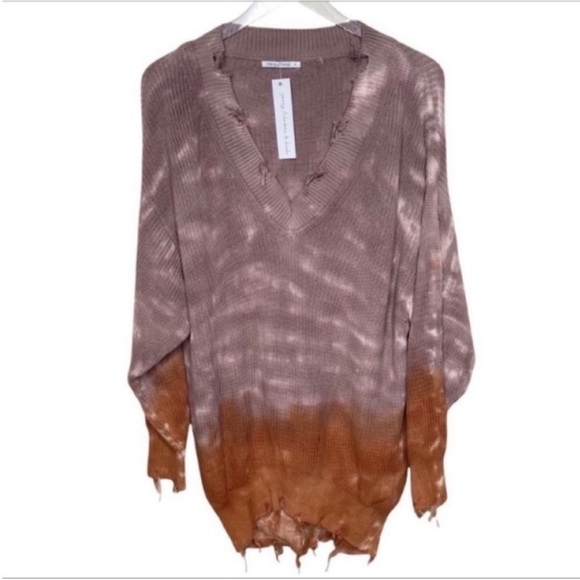 YOUNG FABULOUS & BROKE runaway tie dye ombré sweater NEW - Picture 6 of 10